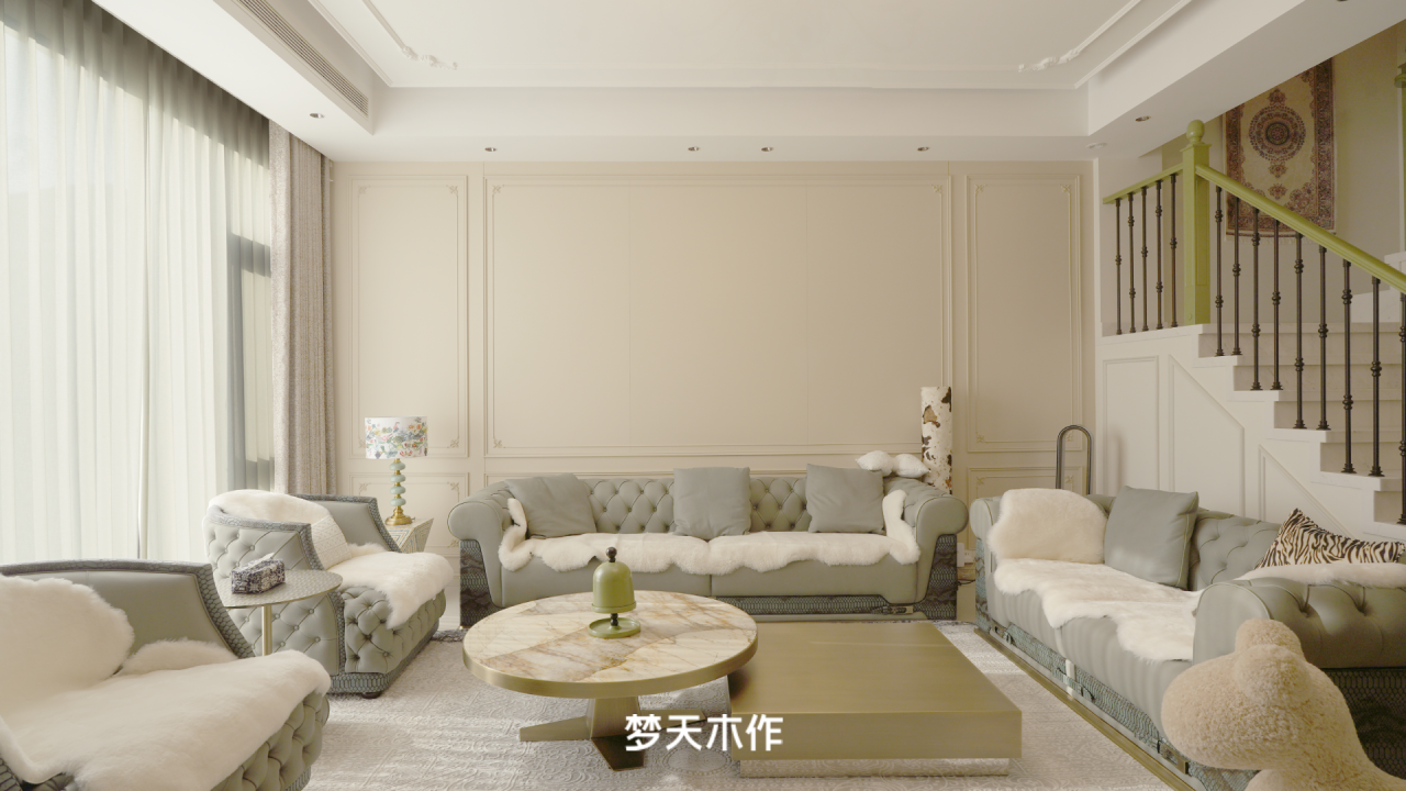 梦天木作：560m²法式轻奢油画风